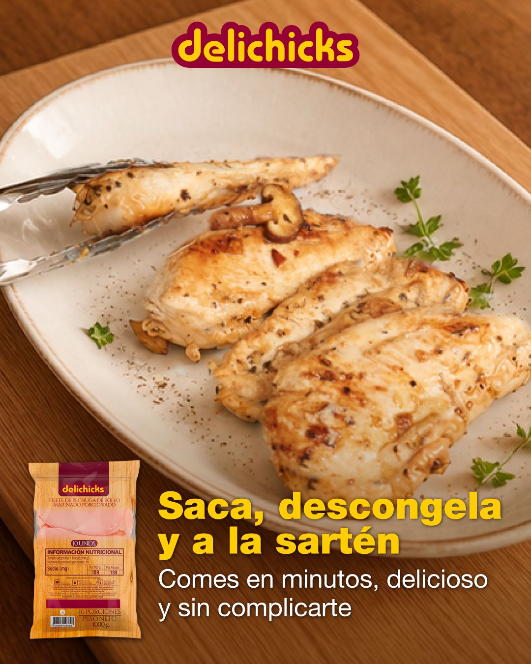 🍗 #Delichicks pone el pollo, tú le das el toque final. Convierte cualquier comida en algo delicioso en pocos minutos. 🛒 Pide ya en nuestra tienda virtual y resuelve tus preparaciones de forma práctica, rápida y deliciosa.