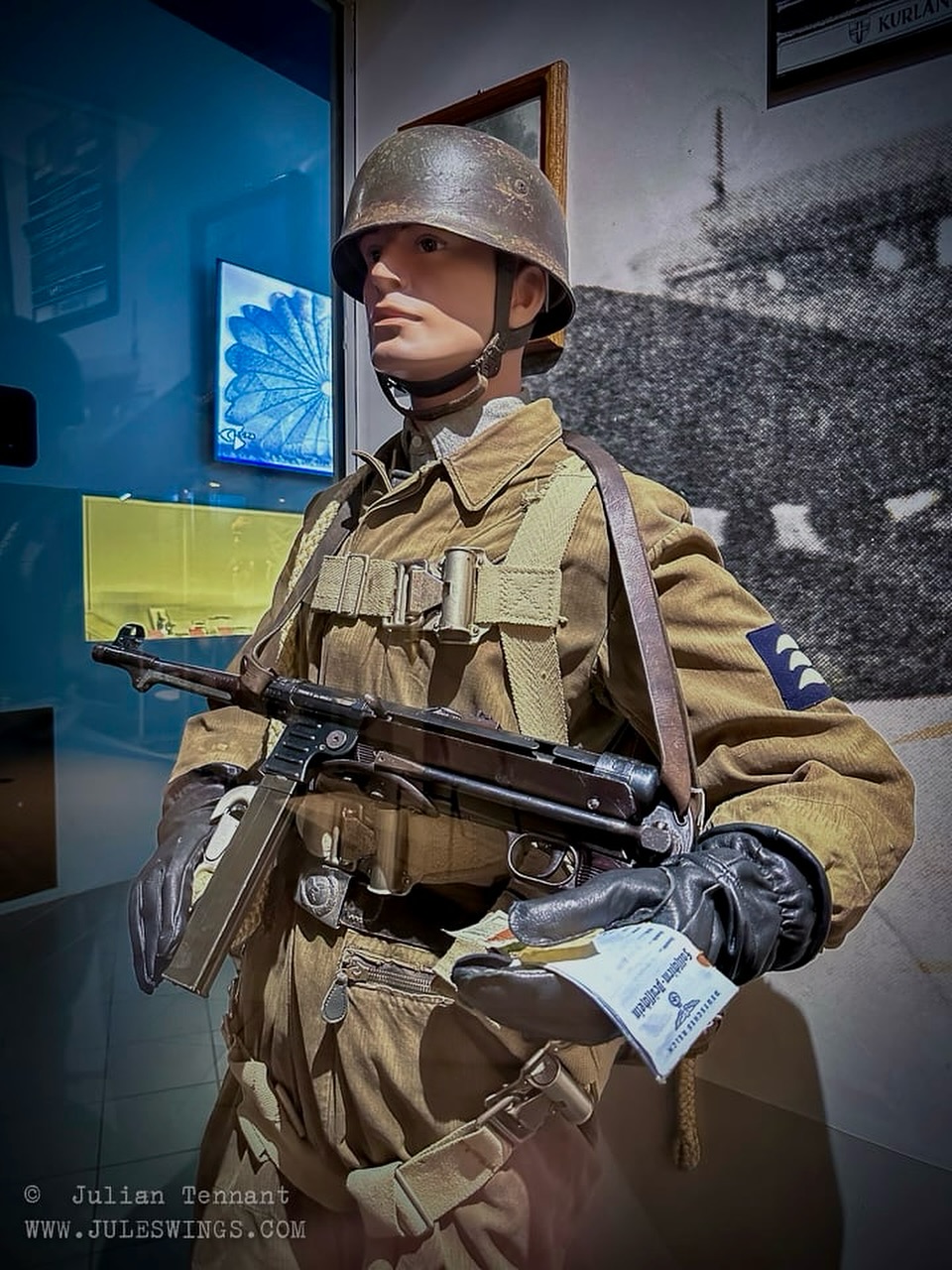 German fallschirmjäger display at the Musée-Mémorial des Parachutists in Pau, France.